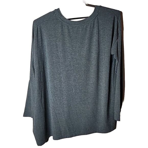 Soft Surroundings Women's Gray Boxy Lagenlook Shirt Size Large t74 - Picture 2 of 6